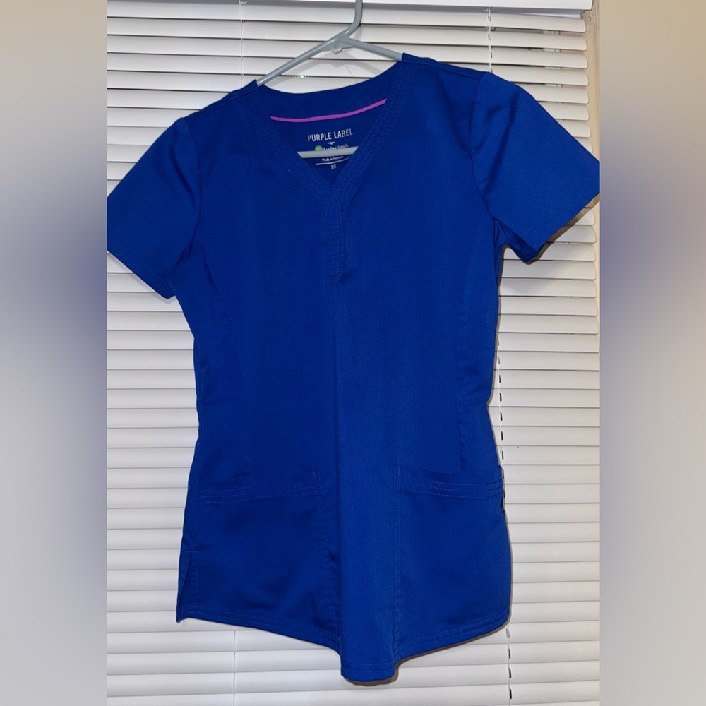 Women’s Purple Label by Healing Hands Blue Scrub Top